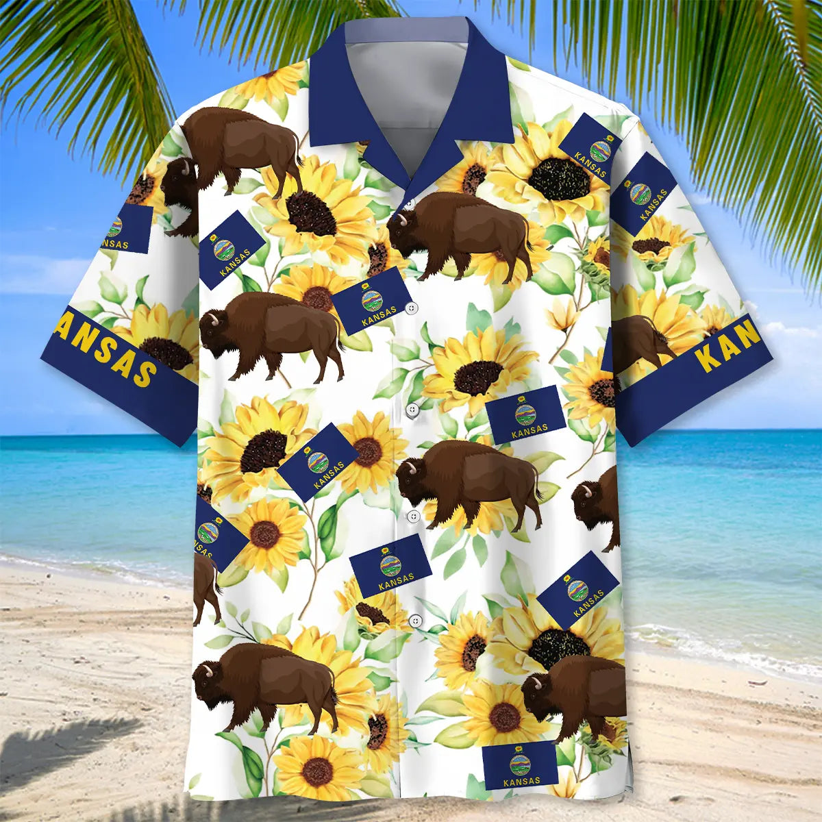 Kansas Proud Sunflower Hawaiian Shirt For Tropical Retreat, Poolside Gathering, And Memorable Gifting