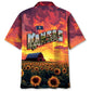 Vintage Kansas Sunflower Hawaiian Shirt For Summer Vacation, Beach Travel, And Casual Wear