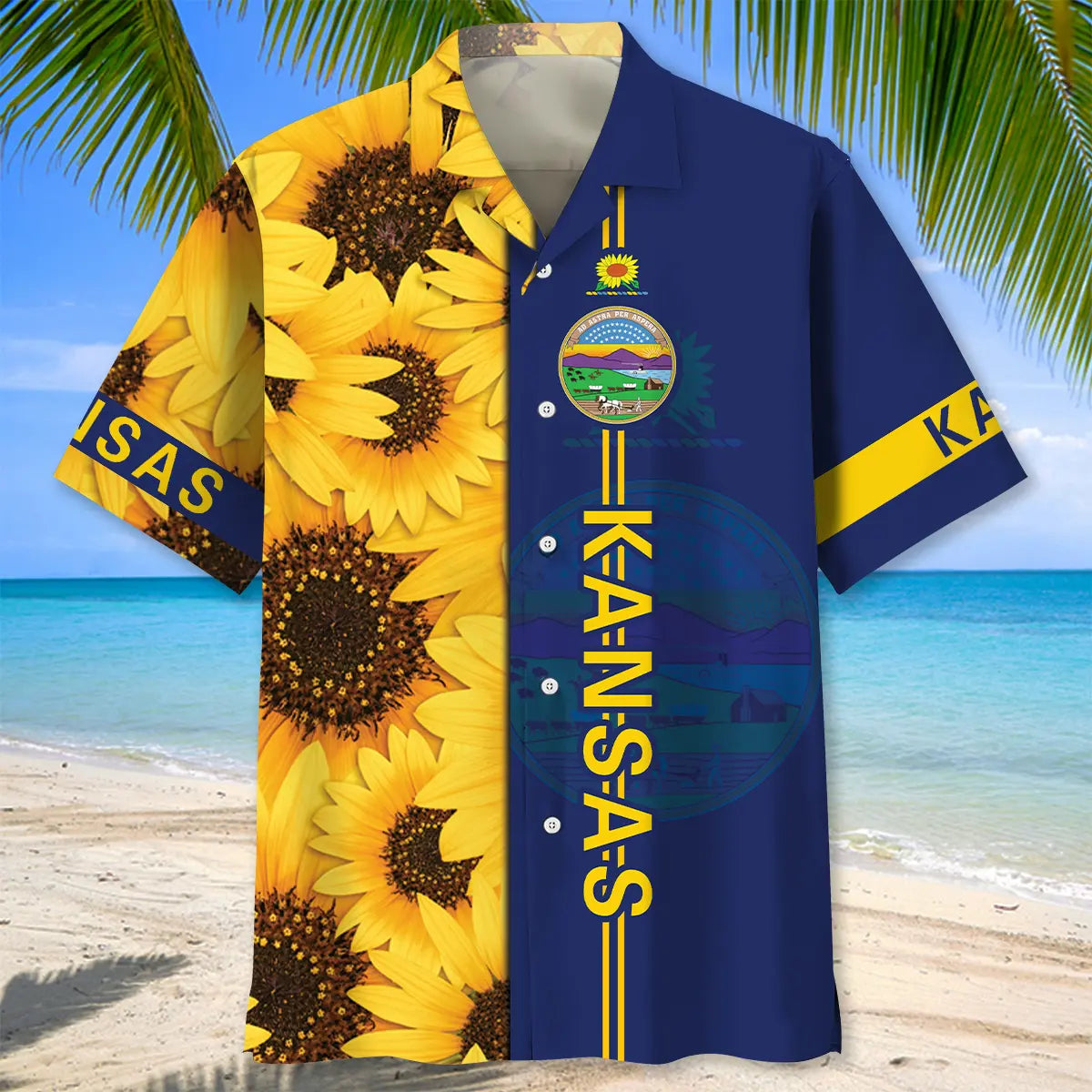 Kansas Sunflowers Proud State Hawaiian Shirt For Poolside Gatherings And Resort Wear