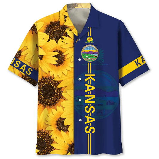 Kansas Sunflowers Proud State Hawaiian Shirt For Island Adventure And Warm Weather Fashion