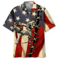 American Karate Flag Hawaiian Shirt For Summer Vacation, Beach Travel, And Casual Wear