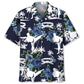 Karate Blue Nature Hawaiian Shirt For Resort Holiday And Beachside Style