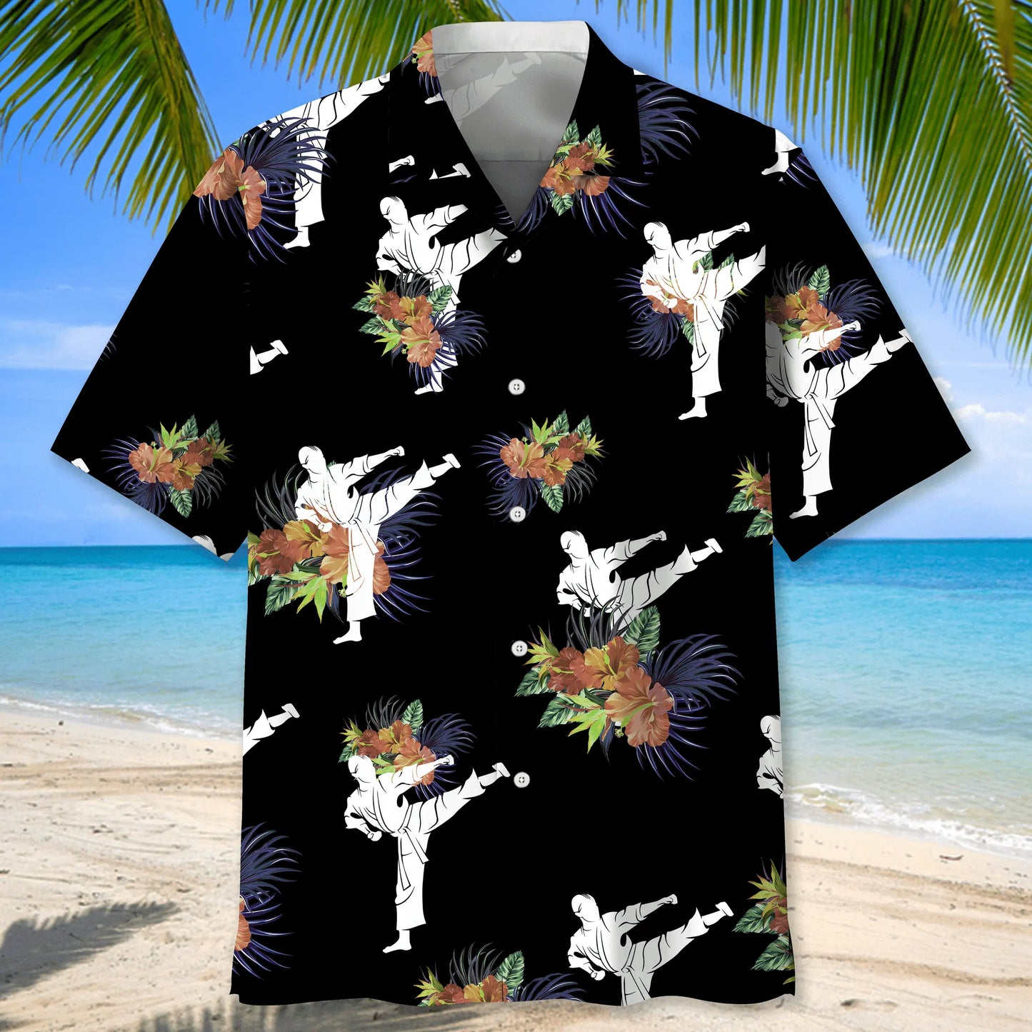 Karate Nature Hawaiian Shirt For Coastal Travel, Casual Events, And Comfortable Summer Wear