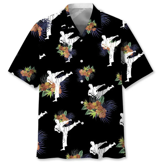 Karate Nature Hawaiian Shirt For Coastal Travel, Casual Events, And Comfortable Summer Wear