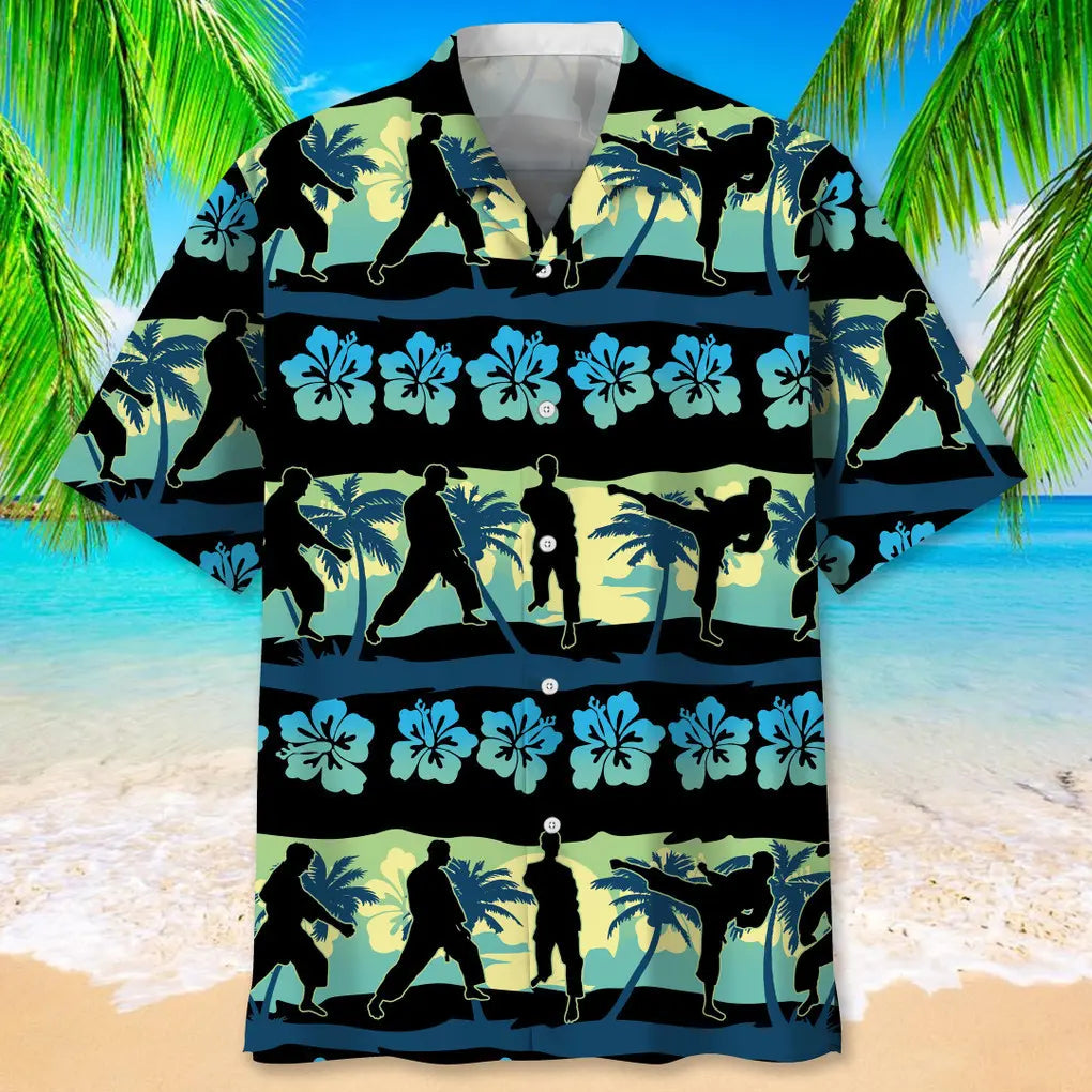 Karate Nature Beach Hawaiian Shirt For Beach Days, Coastal Adventures, And Thoughtful Gift Giving