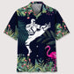 Tropical Karate Leaf Hawaiian Shirt For Summer Vacation, Beach Travel, And Casual Wear