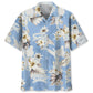 Floral Karate White Hawaiian Shirt For Coastal Travel, Casual Events, And Comfortable Summer Wear