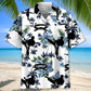 Karate White Nature Hawaiian Shirt For Coastal Travel, Casual Events, And Comfortable Summer Wear