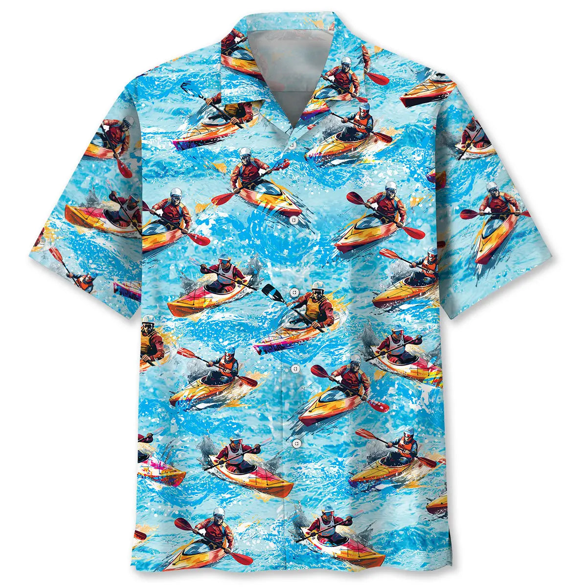 Kayak Racing Hawaiian Shirt For Coastal Travel, Casual Events, And Comfortable Summer Wear