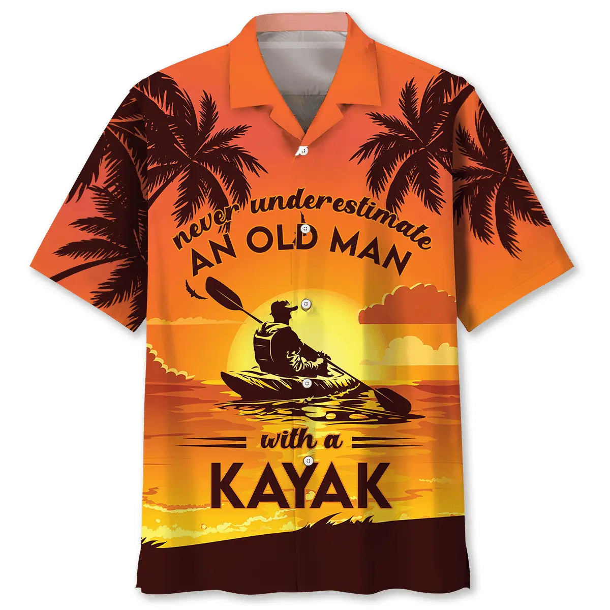 Kayaking Creative Pattern Hawaiian Shirt For Active Holidays, Resort Trips, And Warm Weather Gatherings