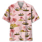 Kayaking Pink Hawaiian Shirt For Resort Trips, Coastal Parties, And Warm Weather Style