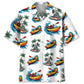 Tropical Kayaking Palm Tree Hawaiian Shirt For Island Vacations, Resort Wear, And Relaxed Seasonal Style