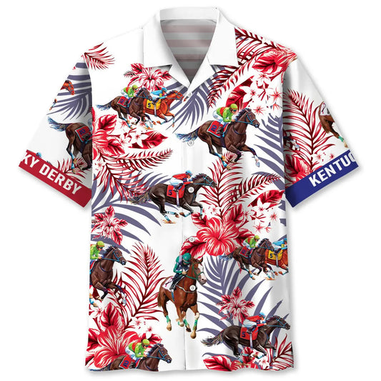 Kentucky Racing Hawaiian Shirt For Automotive Enthusiasts, Coastal Trips, And Casual Warm Weather Style