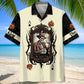 Halloween King Pumpkin Card Hawaiian Shirt For Summer Vacation, Beach Travel, And Casual Wear