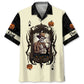 Halloween King Pumpkin Card Hawaiian Shirt For Summer Vacation, Beach Travel, And Casual Wear