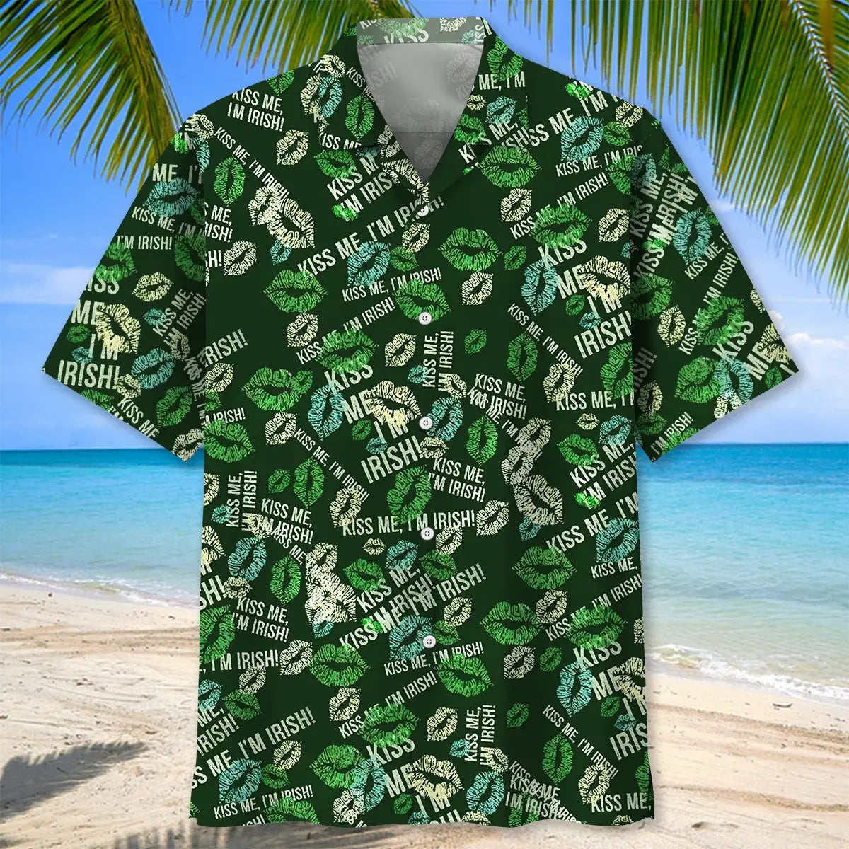 Kiss Irish Saint Patrick's Day Hawaiian Shirt For Christmas Gatherings, Resort Trips, And Cheerful Seasonal Style