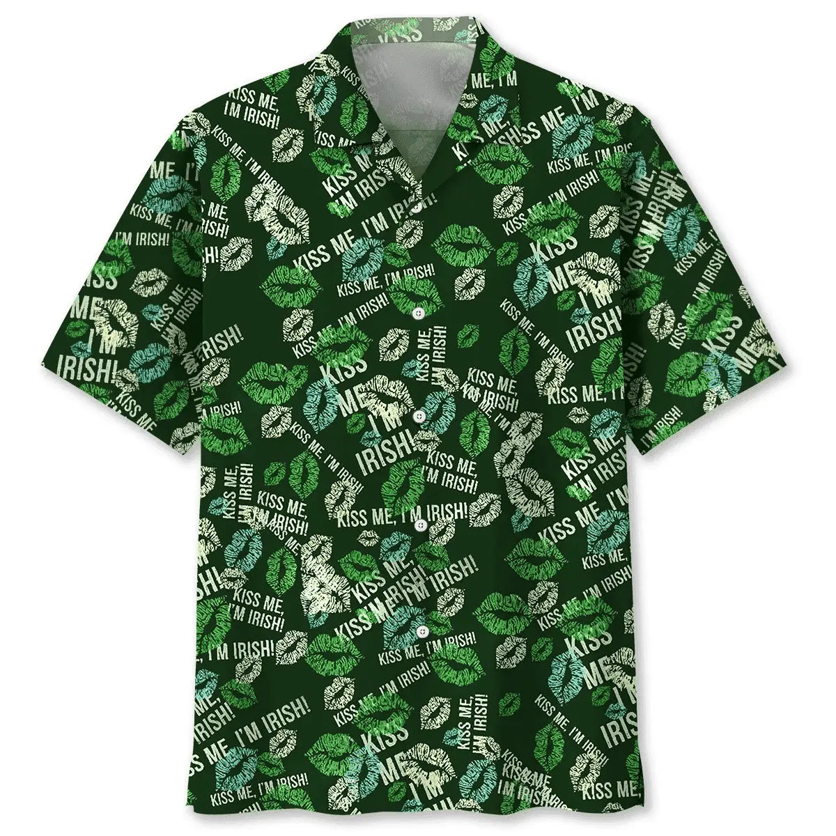 Kiss Irish Saint Patrick's Day Hawaiian Shirt For Christmas Gatherings, Resort Trips, And Cheerful Seasonal Style