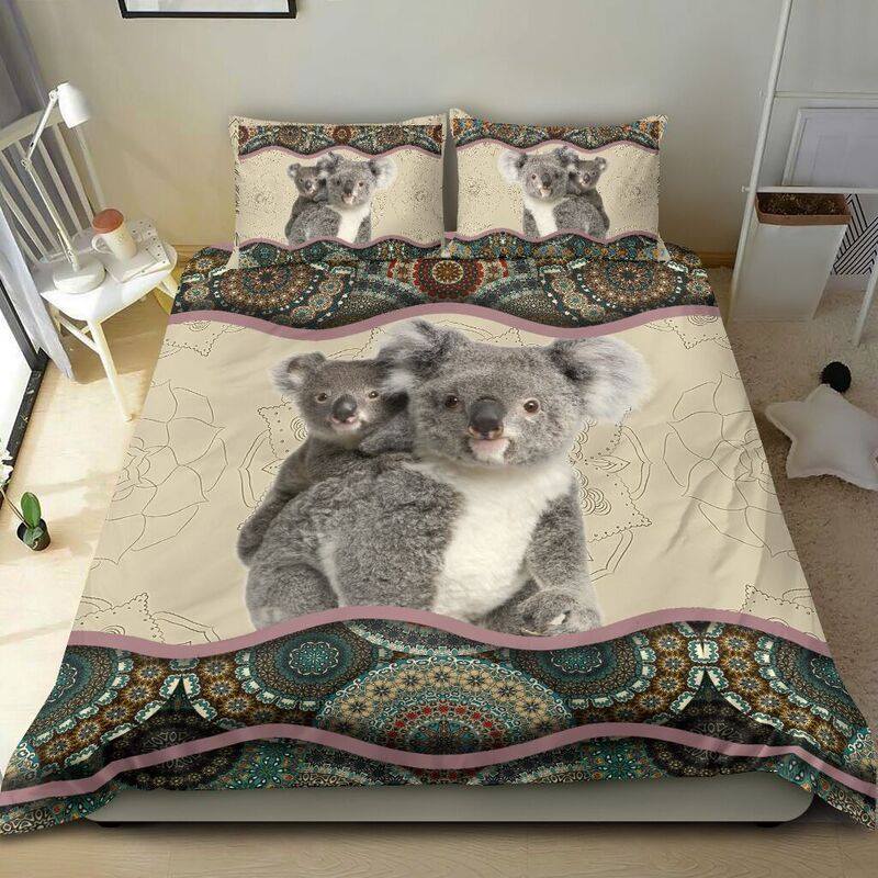 Koala Family Together Bedding Cover For Cozy Bedroom Decor