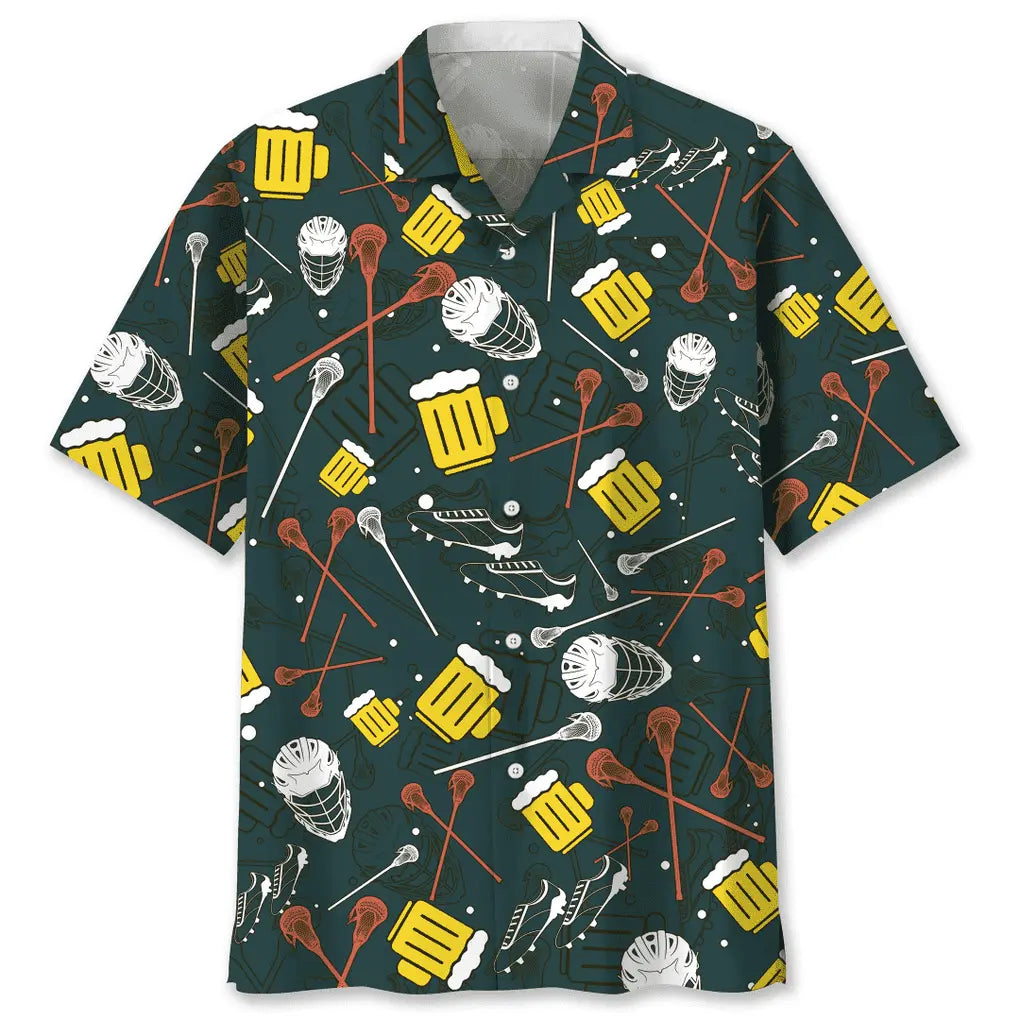 Lacrosse Beer Hawaiian Shirt For Tropical Holidays, Outdoor Gatherings, And Everyday Comfort