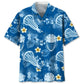 Lacrosse Blue Nature Hawaiian Shirt For Coastal Travel, Casual Events, And Comfortable Summer Wear