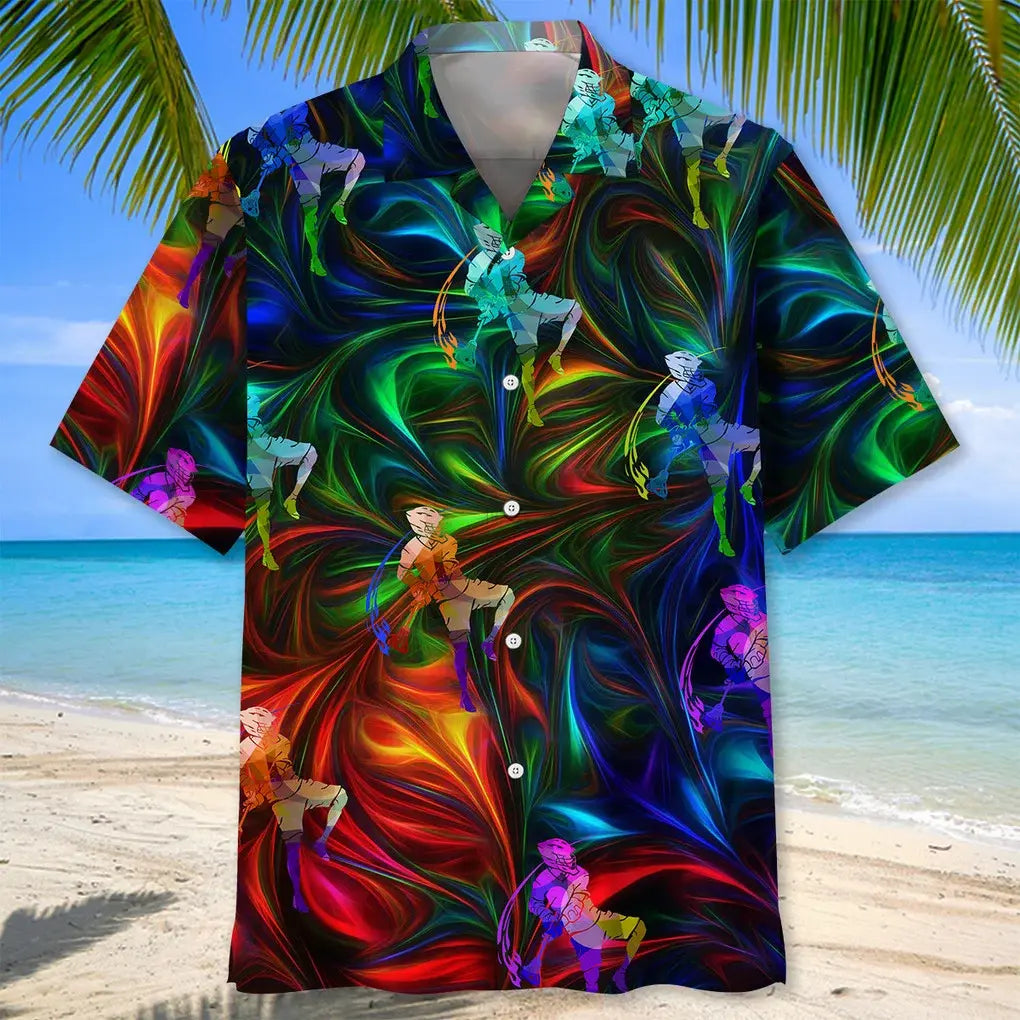 Colorful Lacrosse Hawaiian Shirt For Coastal Travel, Casual Events, And Comfortable Summer Wear