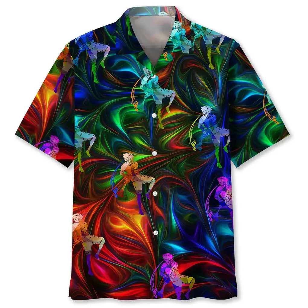 Colorful Lacrosse Hawaiian Shirt For Coastal Travel, Casual Events, And Comfortable Summer Wear
