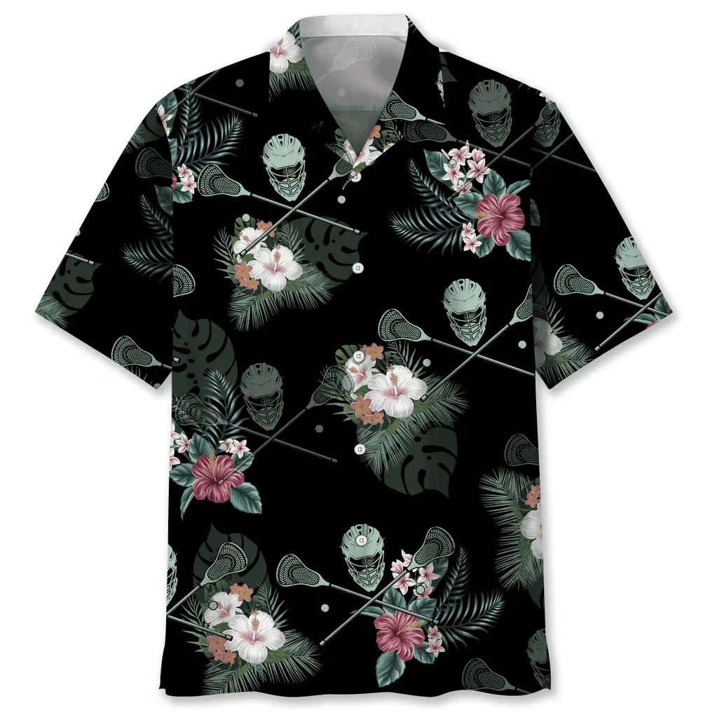 Tropical Lacrosse Hawaiian Shirt For Active Holidays, Resort Trips, And Warm Weather Gatherings