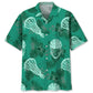 Lacrosse Kelly Green Hawaiian Shirt For Island Vacations, Resort Wear, And Relaxed Seasonal Style