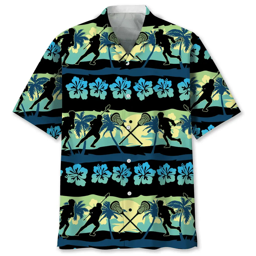 Lacrosse Nature Beach Hawaiian Shirt For Summer Vacation, Beach Travel, And Casual Wear