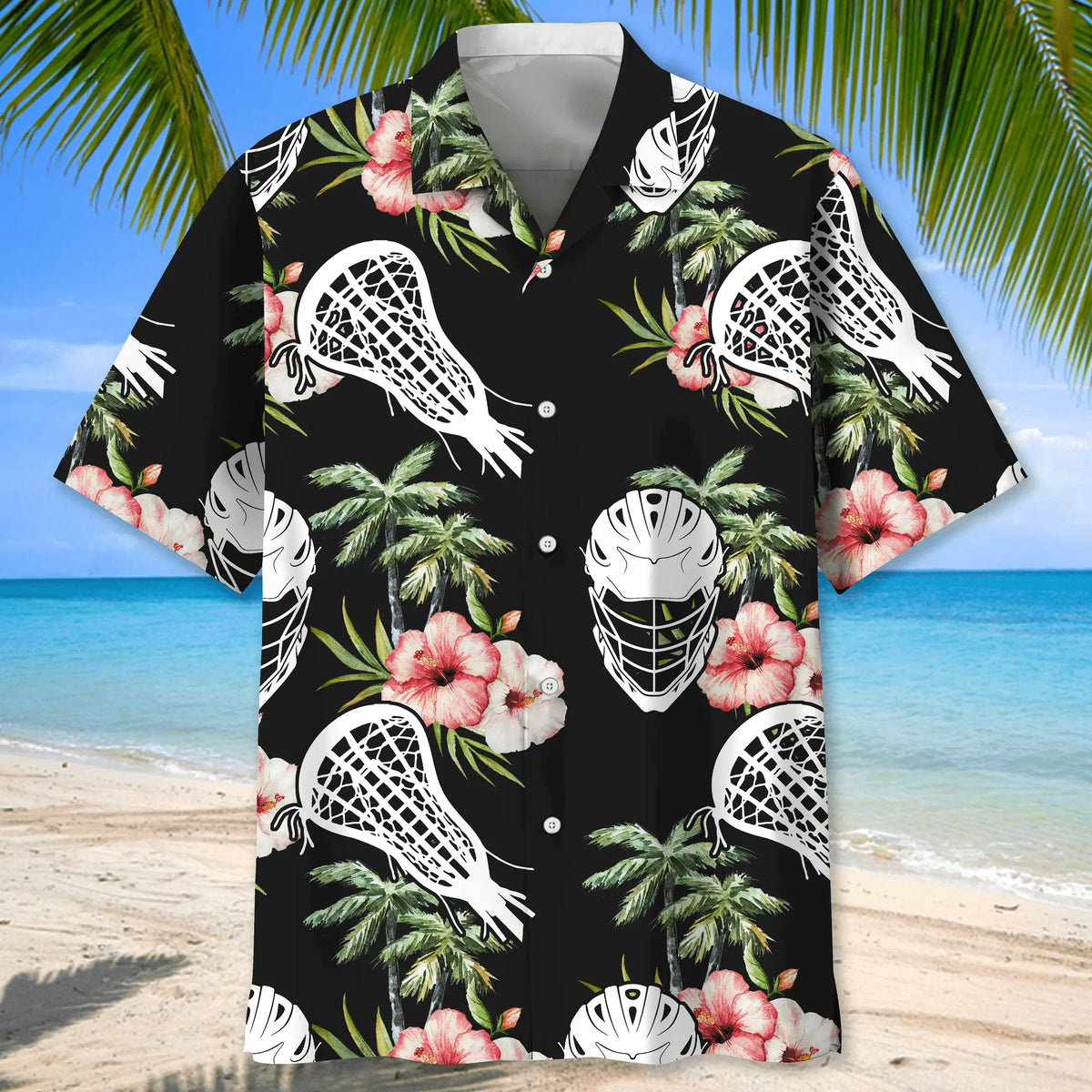 Floral Lacrosse Nature Hawaiian Shirt For Tropical Holidays, Outdoor Gatherings, And Everyday Comfort