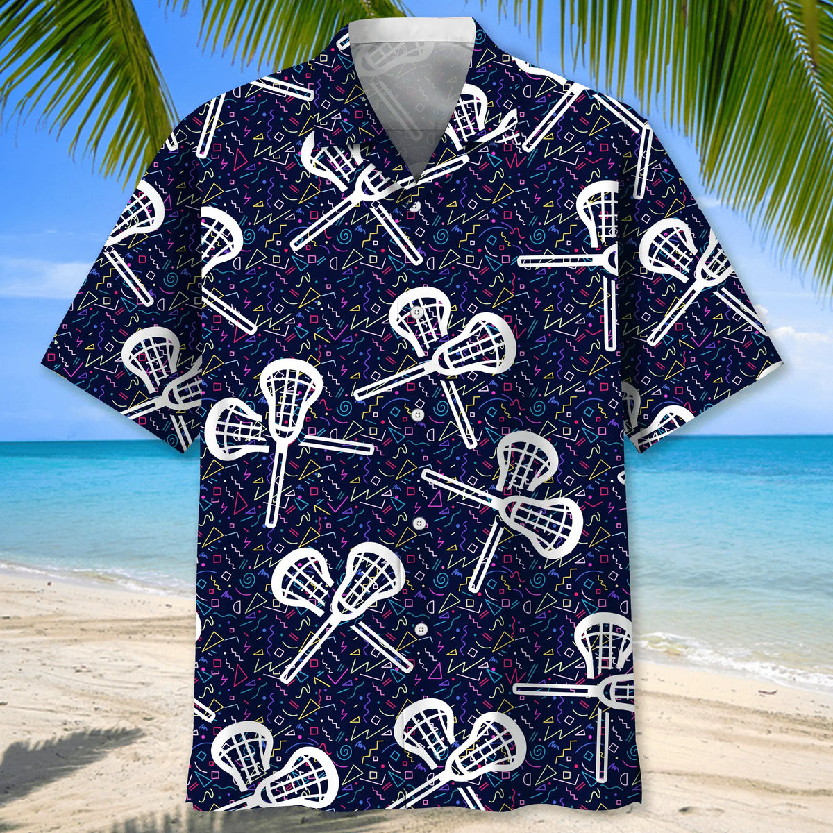 Lacrosse Nature Hawaiian Shirt For Summer Vacation, Beach Travel, And Casual Wear
