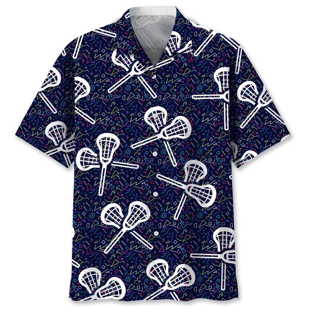Lacrosse Nature Hawaiian Shirt For Summer Vacation, Beach Travel, And Casual Wear