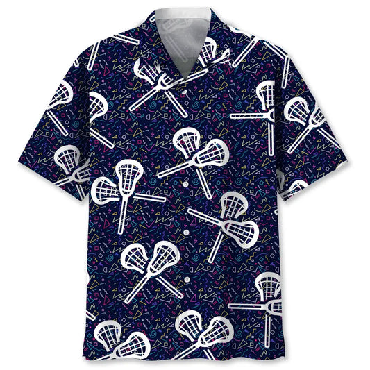 Lacrosse Nature Hawaiian Shirt For Summer Vacation, Beach Travel, And Casual Wear