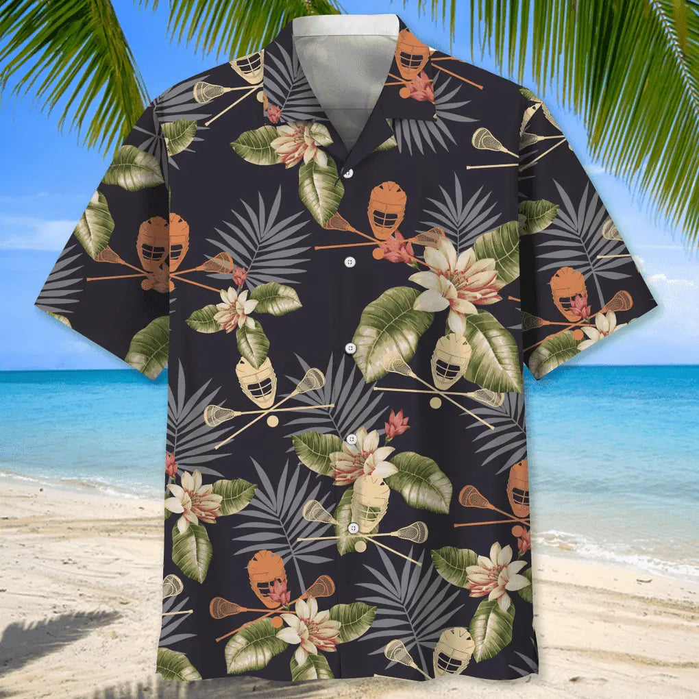 Lacrosse Nature Hawaiian Shirt For Resort Trips, Coastal Parties, And Warm Weather Style