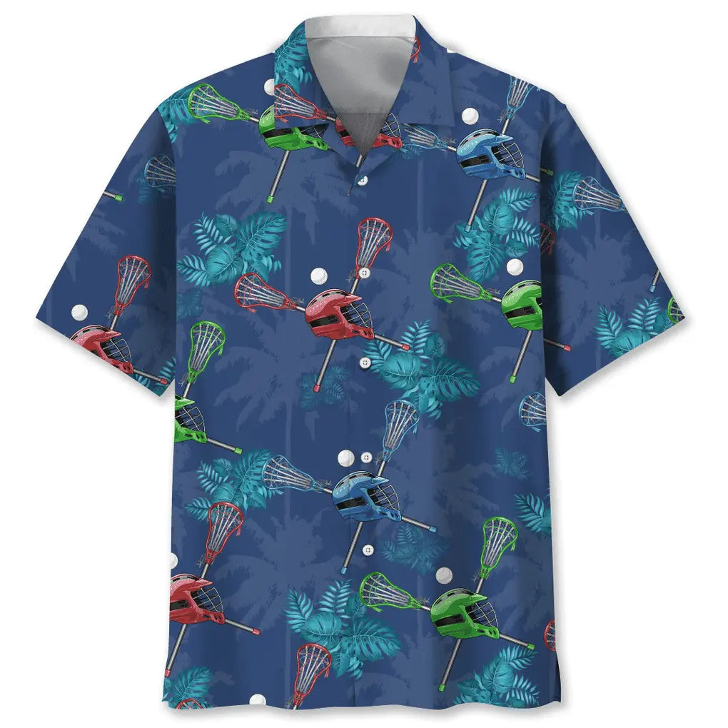 Tropical Lacrosse Hawaiian Shirt For Tropical Holidays, Outdoor Gatherings, And Everyday Comfort