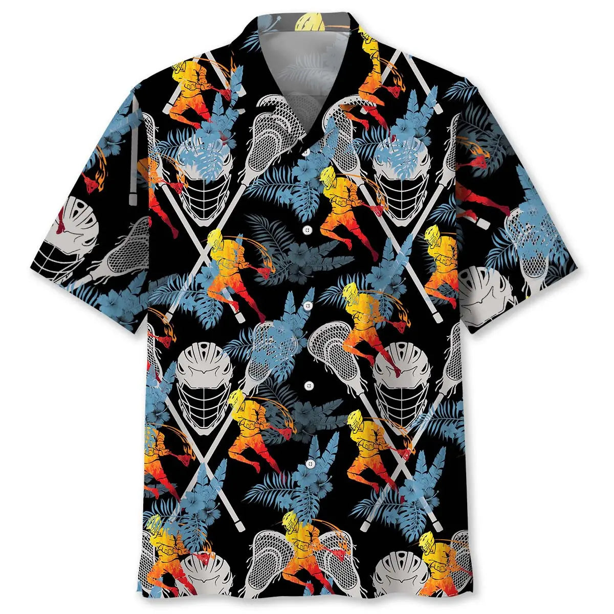 Tropical Lacrosse Hawaiian Shirt For Tropical Holidays, Outdoor Gatherings, And Everyday Comfort
