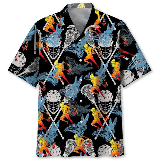 Tropical Lacrosse Hawaiian Shirt For Tropical Holidays, Outdoor Gatherings, And Everyday Comfort
