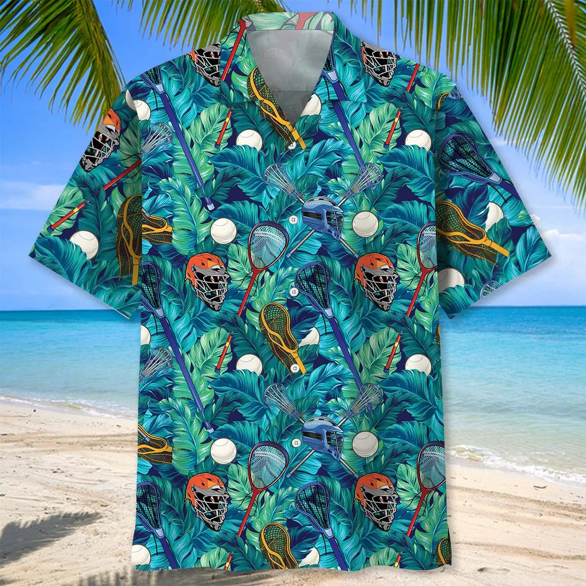 Tropical Lacrosse Leaves Hawaiian Shirt For Active Holidays, Resort Trips, And Warm Weather Gatherings