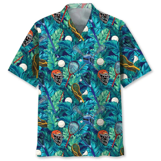 Tropical Lacrosse Leaves Hawaiian Shirt For Active Holidays, Resort Trips, And Warm Weather Gatherings