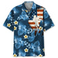 American Tropical Lacrosse Blue Hawaiian Shirt For Island Vacations, Resort Wear, And Relaxed Seasonal Style