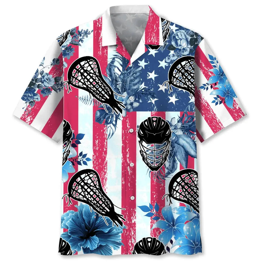 American Lacrosse Nature Hawaiian Shirt For Resort Trips, Coastal Parties, And Warm Weather Style