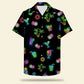 Island Summer Led Beach Pattern Aloha Party Friends Hawaiian Shirt For Summer Vacation, Beach Travel, And Casual Wear