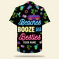 Island Summer Led Beach Pattern Aloha Party Friends Hawaiian Shirt For Summer Vacation, Beach Travel, And Casual Wear
