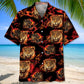 Leopard Fire Hawaiian Shirt For Summer Vacation, Beach Travel, And Casual Wear