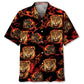 Leopard Fire Hawaiian Shirt For Summer Vacation, Beach Travel, And Casual Wear