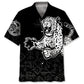 Leopard Tattoo Hawaiian Shirt For Summer Vacation, Beach Travel, And Casual Wear