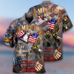 American Freedom Reign Hawaiian Shirt Artwork Detail For Tropical Trips And Casual Outings