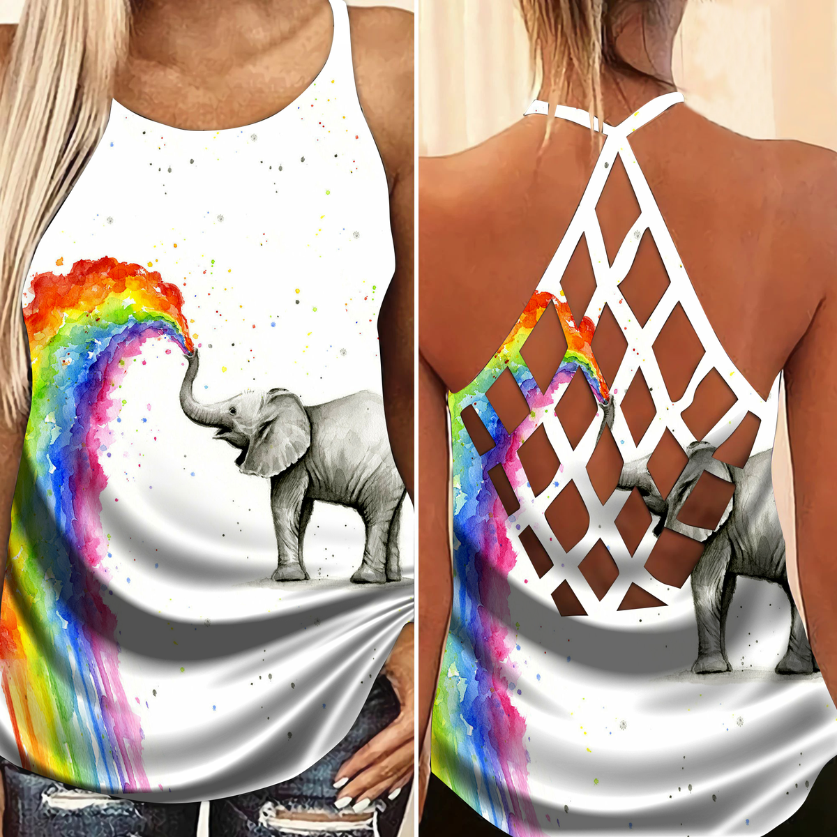 LGBT Elephant Love Hollow Tank Top For Community Events And Positive Support