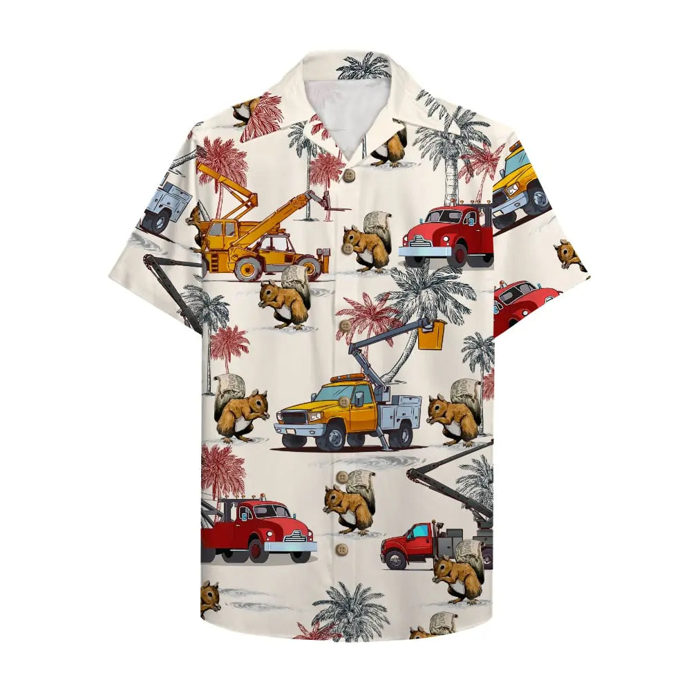 Island Lineman Aloha Cranes Pattern Hawaiian Shirt For Resort Trips, Coastal Parties, And Warm Weather Style