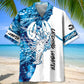 Lobster Blue Hawaiian Shirt For Island Vacations, Resort Wear, And Relaxed Seasonal Style